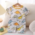 thumbnail image 2 of Faraee Baby Clothes Boy Girl Dinosaur Print Short Sleeve Romper Bodysuit Ribbed Cute One Piece Jumpsuit Infant Summer Outfit (Yellow,3-6 Months), 2 of 3