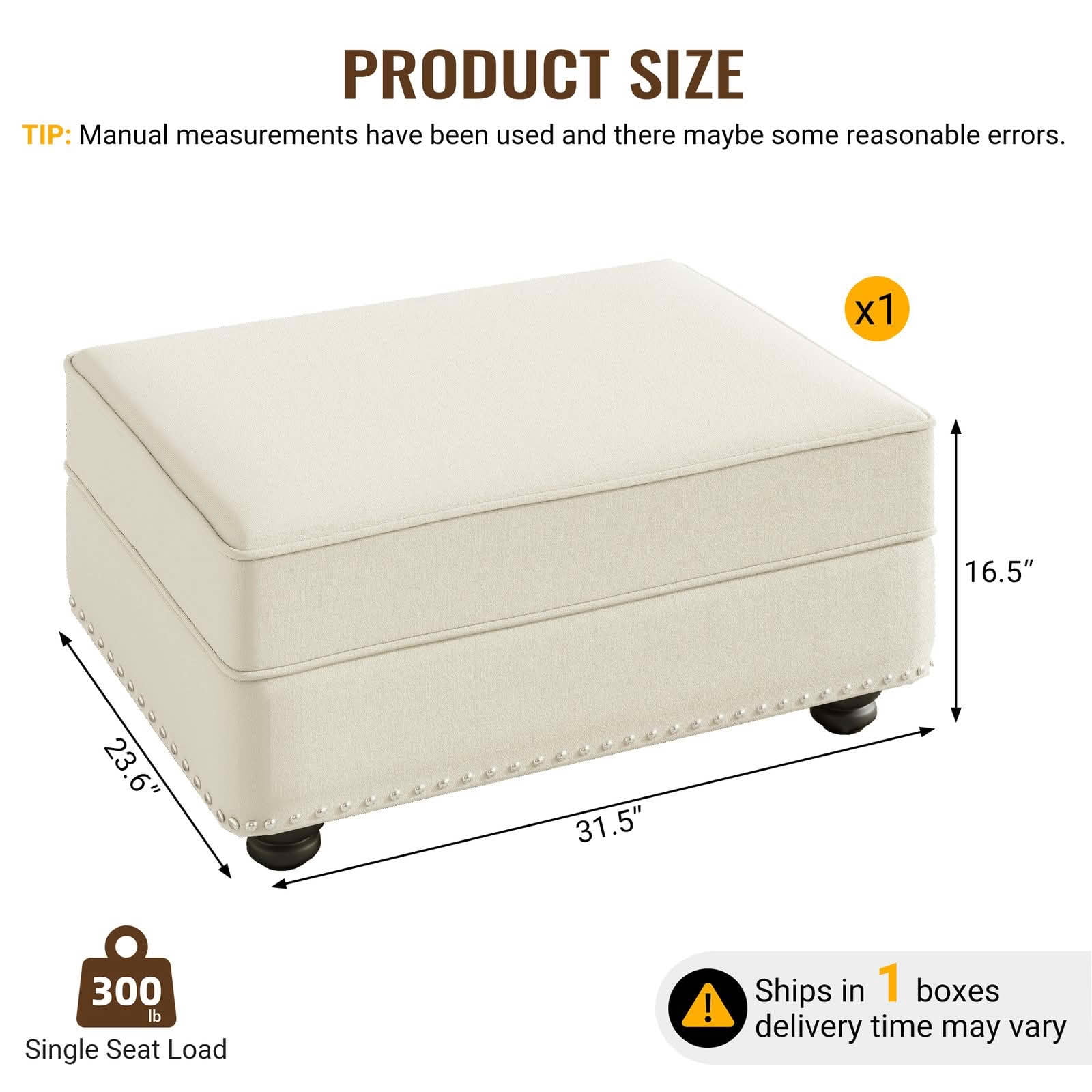 MAYEERTY Velvet Modular Ottoman Footrest, Multi‑Use Stool for Single/2‑Seat/3‑Seat Sofa, for Living Room Apartment Office