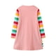 thumbnail image 4 of Odeerbi Las Niñas de Manga Larga Del Arco Iris de Algodón A Rayas Vestido de Dinosaurio Bordado A-Line Vestido de Los Niños de Empalme de Impresión de Color, 4 of 4