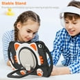 thumbnail image 5 of ELehold Cartoon Kickstand Rugged Kids Case Compatible iPad 2022 10.9 with Heavy Duty Shock Resistant Rugged Protection Shoulder Strap Pencil Holden (include Capacitive pen and Cleaning Clo,Blackorange, 5 of 11