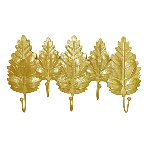 gancho de pared de abrigo Colgador De Pared Dorado Nórdico Montaje En Pared Colgante Forma De Hoja Ganchos Armario De Joyería A A Magideal gancho de pared de abrigo