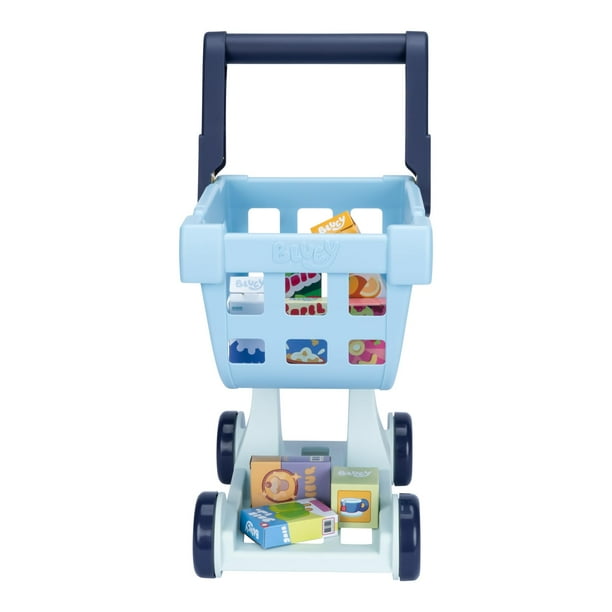 Bluey Carrito De La Compra De Madera – Set De 11 Piezas Con Escáner Y Alimentos, Juguete Educativo Para Niños +18 Meses
