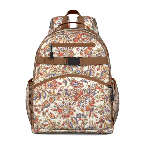 Abstract Vintage Waterproof School Backpack - Ergonomic Travel Daypack with Chest Strap for Teens