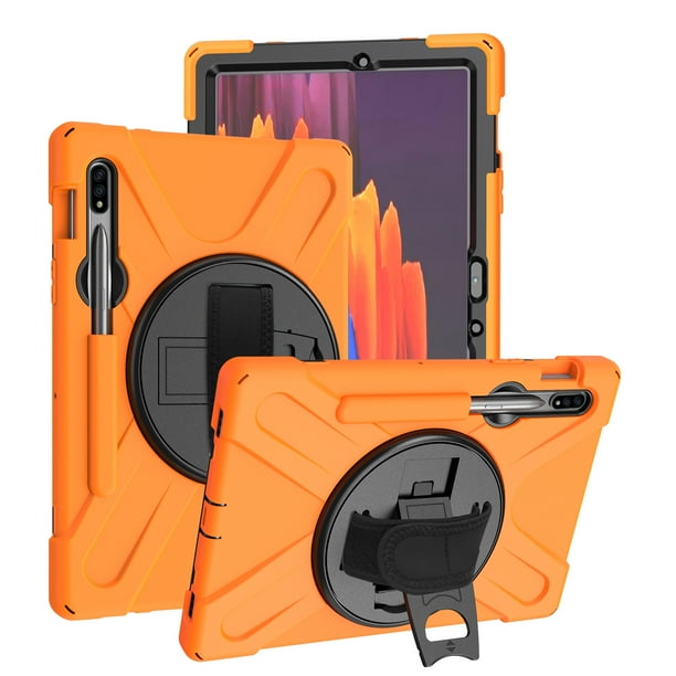 Galaxy Tab S7 11 T870 Case Kiq Shockproof Heavy Duty Durable Dual Layer Cover Kickstand Hand Strap Shoulder Carrying Sling For Samsung Galaxy Tab S7 Sm T870 Shield Orange Walmart Com Walmart Com