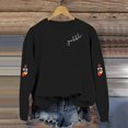 thumbnail image 4 of Fiaer Thanksgiving Women Sweatshirts Turkey Graphic Long Sleeve Pullovers Crew Neck Baggy Trendy Tops Black M, 4 of 5