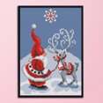 thumbnail image 3 of Kits de bordado de punto de cruz de Navidad DIY Crafts 14CT Stamped Handwork Wall Art FLhrweasw Nuevo, 3 of 9