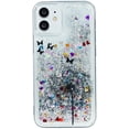 thumbnail image 2 of Case for iPhone 12 Mini, iPhone 12 Mini Case Cute Pink Glitter Luxury Sparkle Liquid for Girls Women Quicksand Clear Soft TPU Protective Phone Case for iPhone 12 Mini Dandelion, 2 of 12