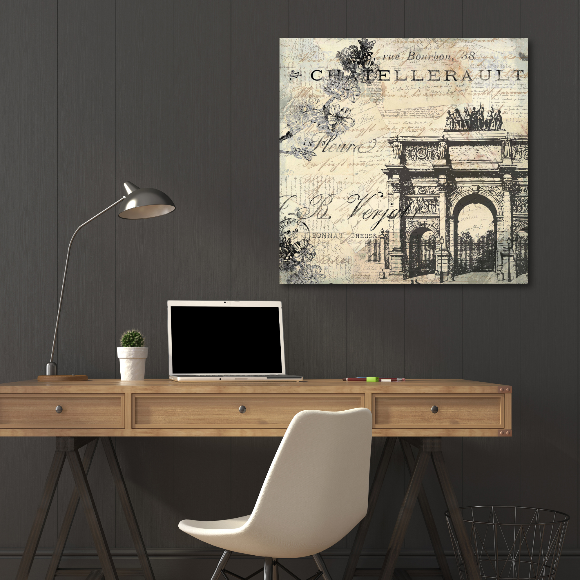 Courtside Market Paris Carte Postale II Gallery-Wrapped Canvas Wall Art, 16x16