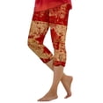 thumbnail image 1 of MIASHUI Leggings Imprimés Mode Décontractée pour Femmes Pantalon Confortable pour un Ajustement Extensible et un Port Confortable Style Quotidien Rouge, TG, 1 of 5