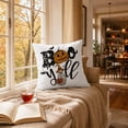thumbnail image 5 of Vintage Halloween Throw Pillow Covers 18x18,Pumpkins Ghost Bat Pattern Seasonal Decorative Horror Cushion Case Decoration for Home Sofa Couch Bed, 5 of 7