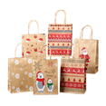 thumbnail image 1 of Set de bolsas de regalo de Navidad con estampados nórdicos y de Papá Noel, 12 unidades, 1 of 4