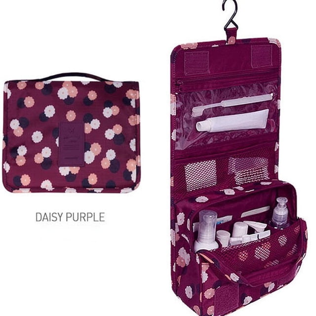 Neceser de viaje para mujer, bolsa de maquillaje, organizador de artículos de tocador, impermeable, bolsa de almacenamiento colgante para Baño Fivean unisex