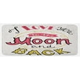 thumbnail image 1 of I Love You Kitchen Mat, I Love You to the Moon and Back Phrase Hand Drawn Friends Couples Design, Plush Decorative Kitchen Mat with Non Slip Backing, 47" X 19", Pink Yellow Pearl, by Ambesonne, 1 of 1