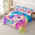 thumbnail image 3 of Erosebridal Unicorn Gifts Quilt Full For Unicorn Lover,Cute Unicorn Animals Full Bedspread Sets For Kids Girls,3pcs, 3 of 7