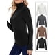 thumbnail image 1 of Camiseta de manga larga con cuello alto para mujer, sin costuras, elástica, de cuello alto, ajustada, capa base (blanca, XL), 1 of 8