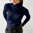 thumbnail image 6 of Xdegoge Turtleneck Tops for Women Long Sleeve Ribbed Knit Slim Fit Casual Basic Mock Neck Clothes Fall Winter Warm Comfy Layering Stretch Soft Sweaters, 6 of 9