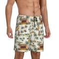 thumbnail image 2 of Wukai Hawaiian Style Men’s Short Pajama Pants With Pockets Soft Sleep Pj Shorts for Men-Medium, 2 of 6