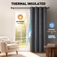 thumbnail image 2 of Blackout Curtains 52 x 84 inch, Thermal Insulated Black Curtains Set of 2 Panels, Noise Reduce Room Darkening Drapes for Bedroom, Living Room, Privacy Protection & Energy Saving, Gray with Priting, 2 of 8