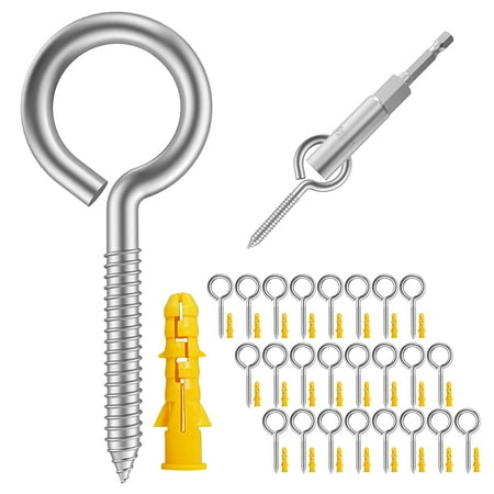 

Screw Eyes. Heavy Duty Eye Screw Hooks. Screw in Eye Hooks for Indoor & Outdoor Use. Black Self Tapping Screws. Eye Bolts 12 Pack. 3.2 Inches