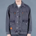thumbnail image 3 of Abrigo vaquero holgado de otoño para hombre, chaqueta vaquera vintage para hombre, novedad en ropa vaquera coreana popular, Joker, estética de bajo precio, Lxury, 3 of 5