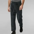 thumbnail image 2 of oqasdz Mens Pants Fashion Corduroy Solid Color Loose Straight Leg Casual Comfort Pants Trousers, 2 of 7