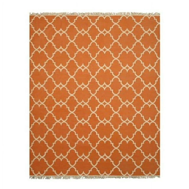 EORC IE51OR 7.75 x 9.75 ft. Polyester Orange Hand Knotted Reversible Moroccan Outdoor Rug