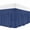 Dark Navy Blue, variant on Vintage Brown Bed Skirt Queen Size,Farmhouse Retro Dark Solid Color Linen Texture Wrap Around Bed Skirting with Adjustable Elastic Strap,Dust Ruffle Pleated Bedskirts 18 Inch Drop for Bedroom Beds