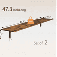 thumbnail image 4 of Long Wall Shelves, 47.3Inch Wall Mounted Shelves Set of 2, Extra Large Wall Storage Ledges with  Metal Bracket, Bathroom, Bedroom, Kitchen, Rustic Brown, 4 of 6