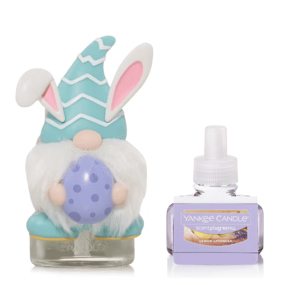 Yankee Candle Easter Gnomes Scent-Plug Diffuser with Light with a Lemon Lavender Home Fragrance Electric Refill