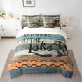 thumbnail image 2 of Homewish Adult Hunting and Fishing Bedding Comforter Set 7pcs, Vintage Lake House Queen Bedding Sets, Rustic Farmhouse Reversible Queen Sheet Sets, Lightweight Room Decor, 2 of 7