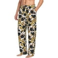 thumbnail image 2 of Uemuo Snake And Rose Pattern Men's Wide Leg Palazzo Lounge Pants with Pockets Light Weight Loose Comfy Casual Pajama Pants-Large, 2 of 9