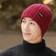 thumbnail image 5 of Gorro de invierno con forro de satén para mujer y hombre, gorro holgado con forro de seda para invierno, gorro de punto cálido con puños, 5 of 5