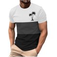 thumbnail image 1 of Mens Casual Pantalones Cortos Cuello Redondo Patchwork Impresión Suéter Blusa de Fitness, Camisetas para Hombre, 1 of 4