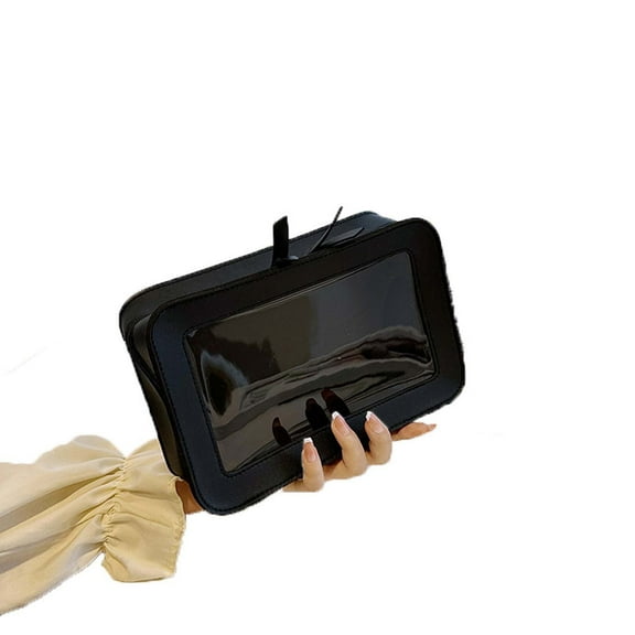Yonrjhukm Transparent Makeup Bag with Zipper, Mini Portable Cosmetic Organizer, Clear Toiletry Pouch for Travel Essentials, Versatile Storage for Make-Up, Brushes, and Accessories
