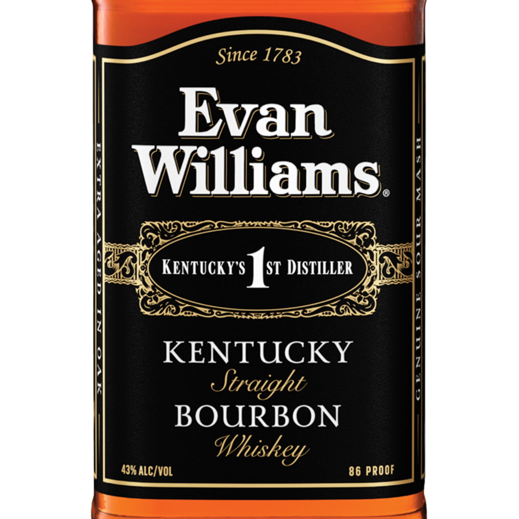 Evan Williams Black Label Straight Bourbon, 1.75 L Bottle
