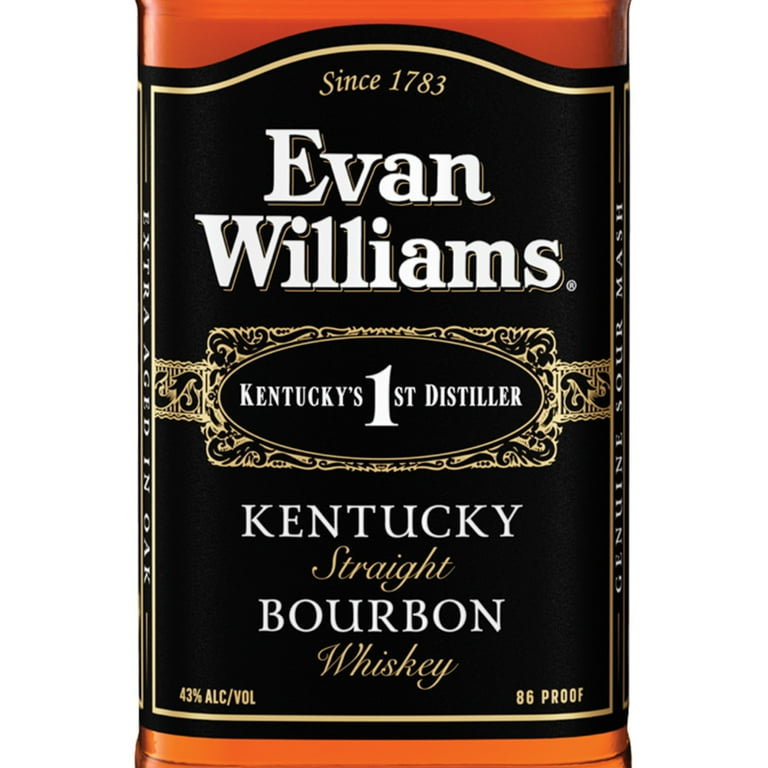 Evan Williams Black Label Straight Bourbon, 1.75 L Bottle