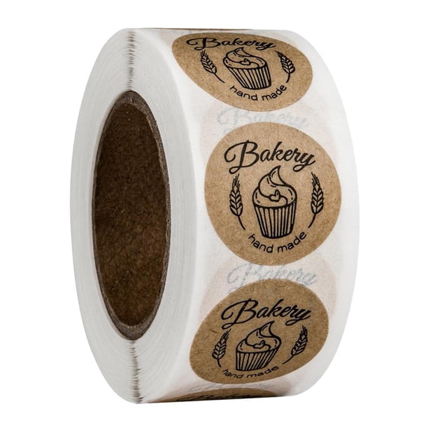 500 piezas de pegatinas para hornear hechas a mano, papel Kraft, etiquetas autoadhesivas para bodass de cumpleaño hornear, alimento tarjet Baoblaze Etiquetas adhesivas de agradecimiento