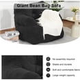thumbnail image 6 of Recaceik Lazy Sofa,Giant Beanbag Chair with Filler, Huge Fluffy Faux Fur Bean Bag, Ultra Soft Bean Bag Chair for Adults with Memory Foam,Black, 6 of 9