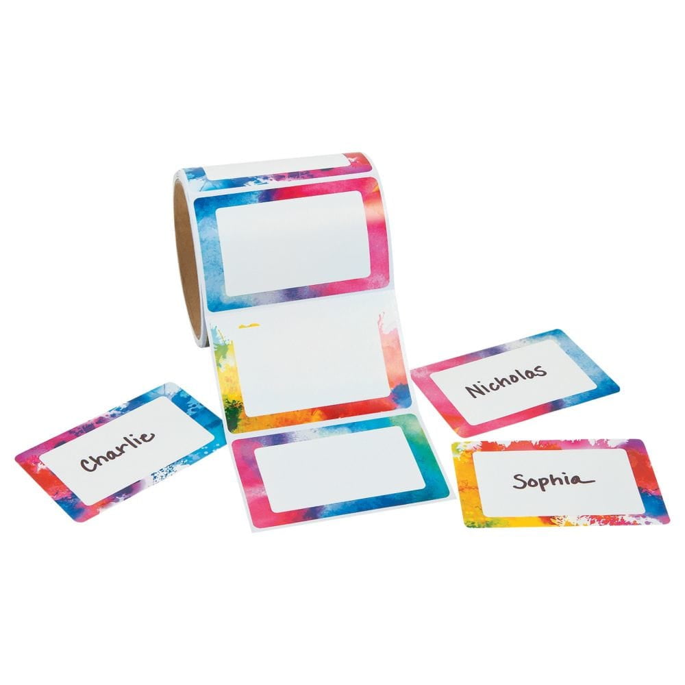 Watercolor Name Tags Stationery 100 Pieces