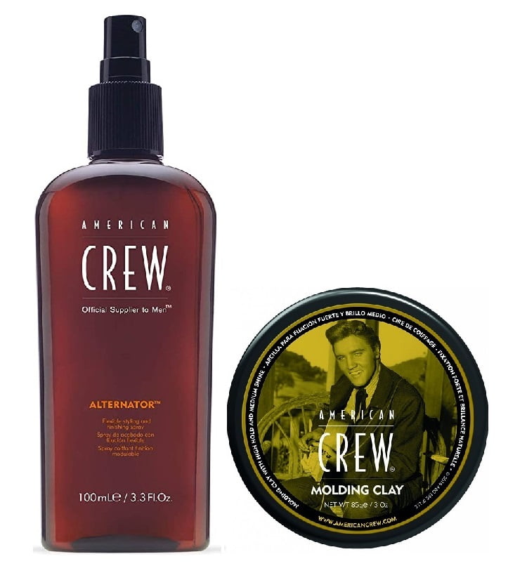 American Crew Molding Clay 3 oz and Alternator Finishing Spray, 3.3 Fl Oz