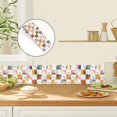 thumbnail image 2 of 3.8*94.5 inches Peel and Stick Wallpaper Border, Vintage Geometric Encaustic Tile Baseboard Sticker, Self Adhesive Watherproof Wall Border for Kitchen Bathroom Decor, 2 of 8