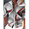 thumbnail image 1 of New Club - Ropa estampada de manga larga para exteriores con cuello alto geométrico para hombre, talla grande, 1 of 6