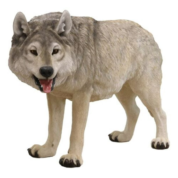 Ebros Realistic Large Wildlife Alpha Gray Wolf Statue 48" Long Lifelike