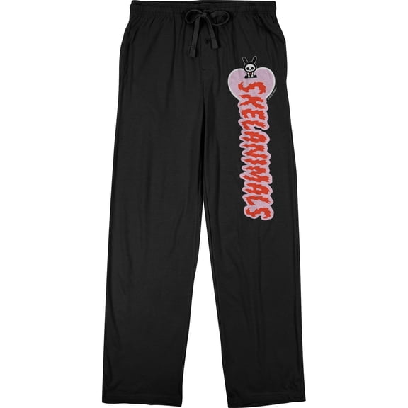 Skelanimals Jack Heart Adult Black Sleep Pajama Pants-Large