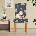 thumbnail image 4 of Yayeee 2 Pack Dining Chair Covers Stretch Parson Chairs Slipcovers Seat Protector, Blue Capybaras, 4 of 6