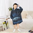 thumbnail image 6 of FORMRS Wearable Blanket Hoodie with Sleeves for Kids Cozy Flannel Sweatshirt, Window Earth, 6 of 7