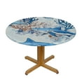 thumbnail image 3 of SHERONV Sharks Corals Watercolor Round Tablecloth Stain-Resistant 100% Polyester 38"-42, 3 of 8