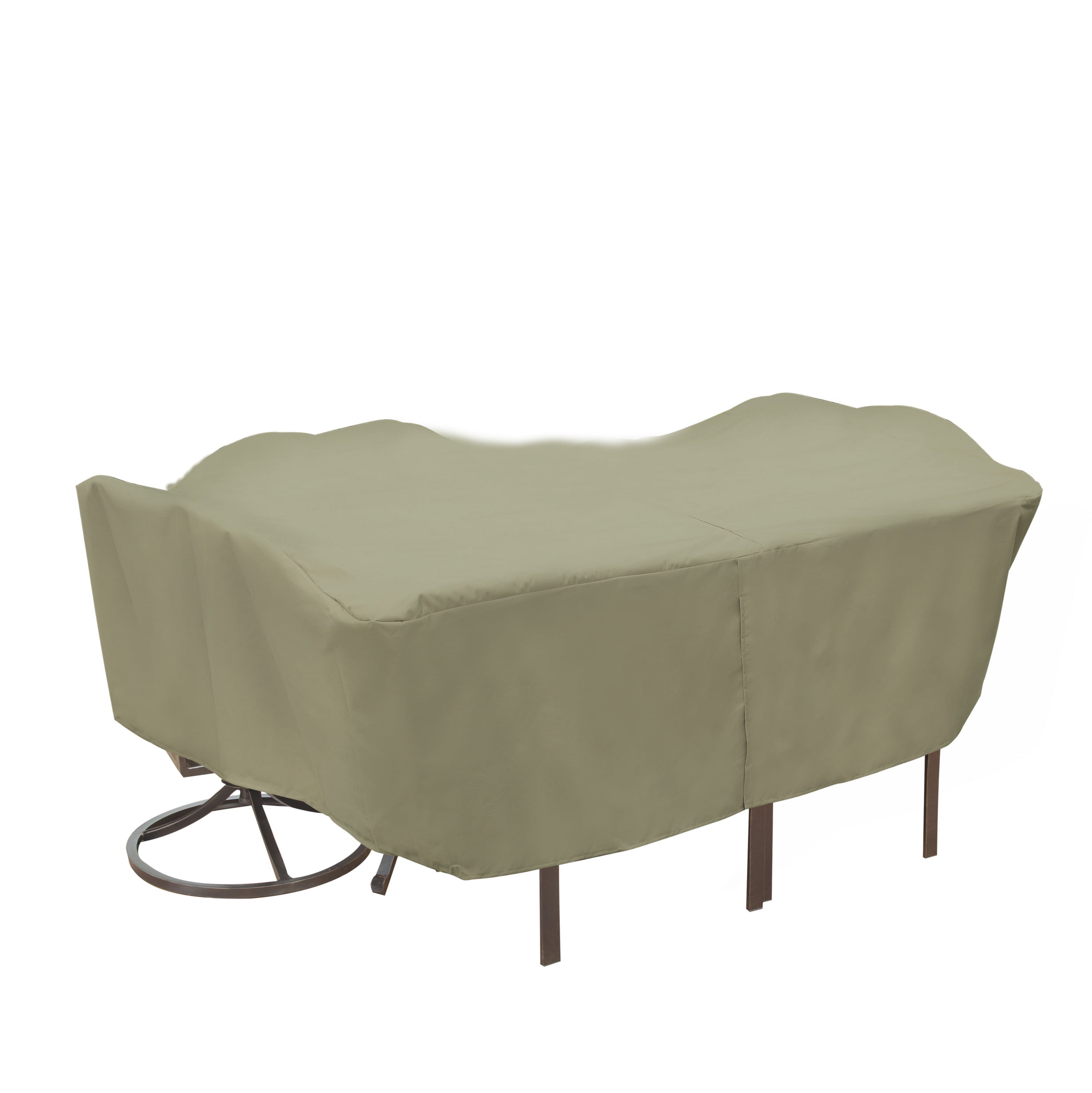 Modern Leisure Basics Outdoor Rect Oval Patio Table Chairs Set Cover 115 L X 76 D X 30 H Khaki Walmart Com Walmart Com