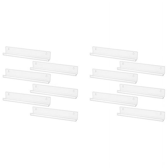 12Pcs Vinyl Record Wall Mount Shelf Set of Album Holders for Hanging on Walls - Shelves Albums or Children's Books