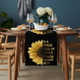 thumbnail image 2 of Yellow Sunflowers Table Runner - 70 Inch Long, Kitchen Dining Table Runner Dresser Scarves, Floral Rustic Abstract Black Farmhouse Decor for Coffee Tables Wedding Party Banquet, 2 of 8